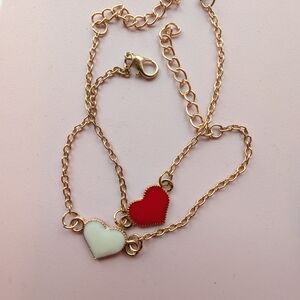 Two Heart Charm Anklets